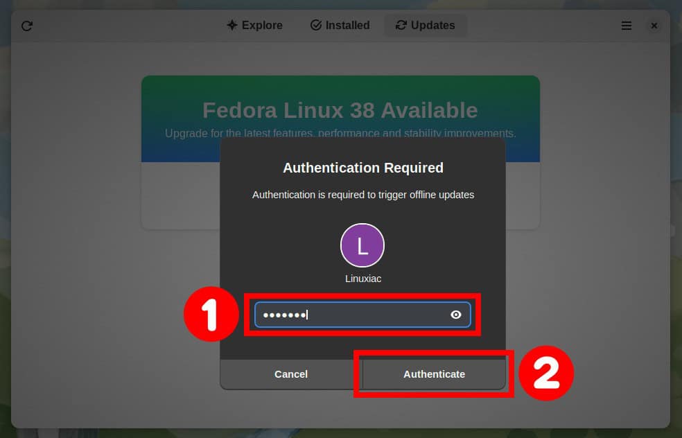 Error when starting the live session of Fedora 39, 40 and